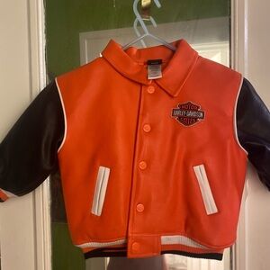 Harley-Davidson Orange and Black Jean Jacket